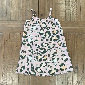 Show me your Mumu mini sienna leopard print poly satin dress 2T sundress